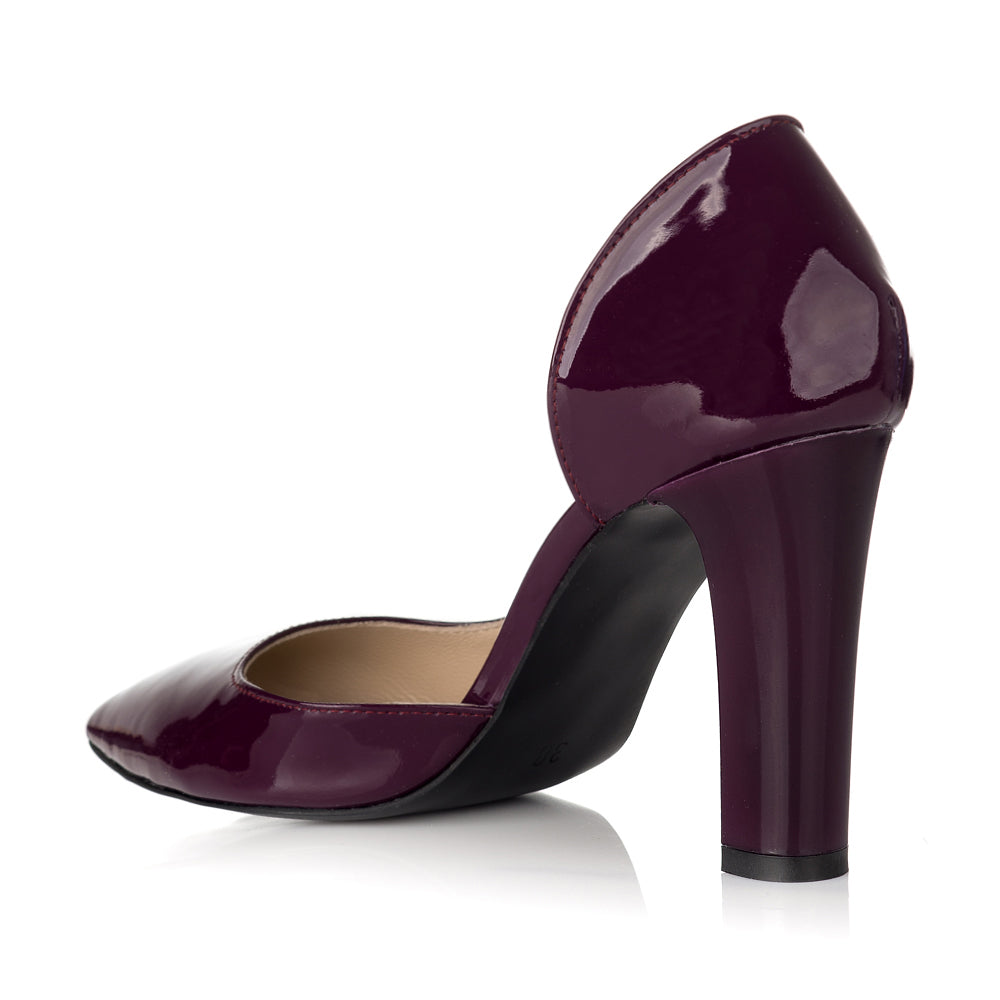 Pantofi Piele Lacuita Marsala Decupat S20 - orice culoare