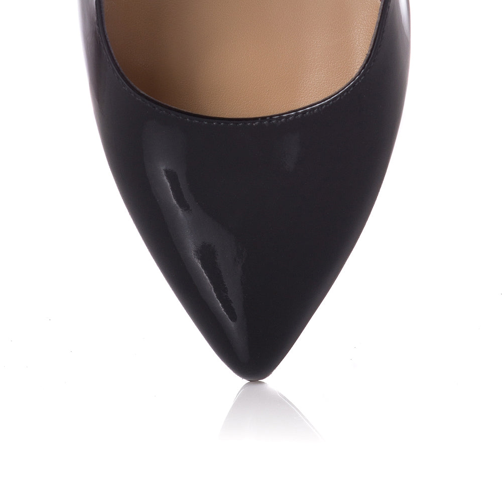 Pantofi Dama Lac Negru Funda Spate T11 - orice culoare