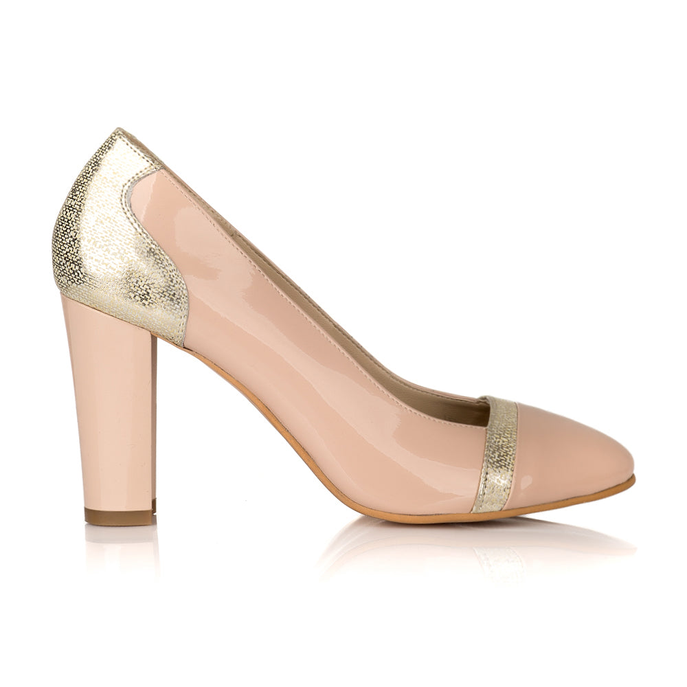 Pantofi Dama Piele Lacuita Nude V40 - orice culoare