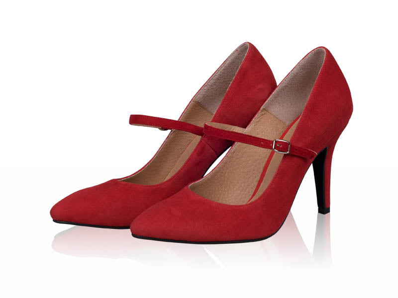 Pantofi piele stiletto cu bareta - orice  culoare