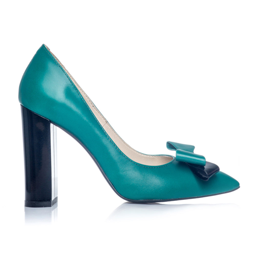 Pantofi Stiletto Toc Gros Turcoaz S1 - orice culoare