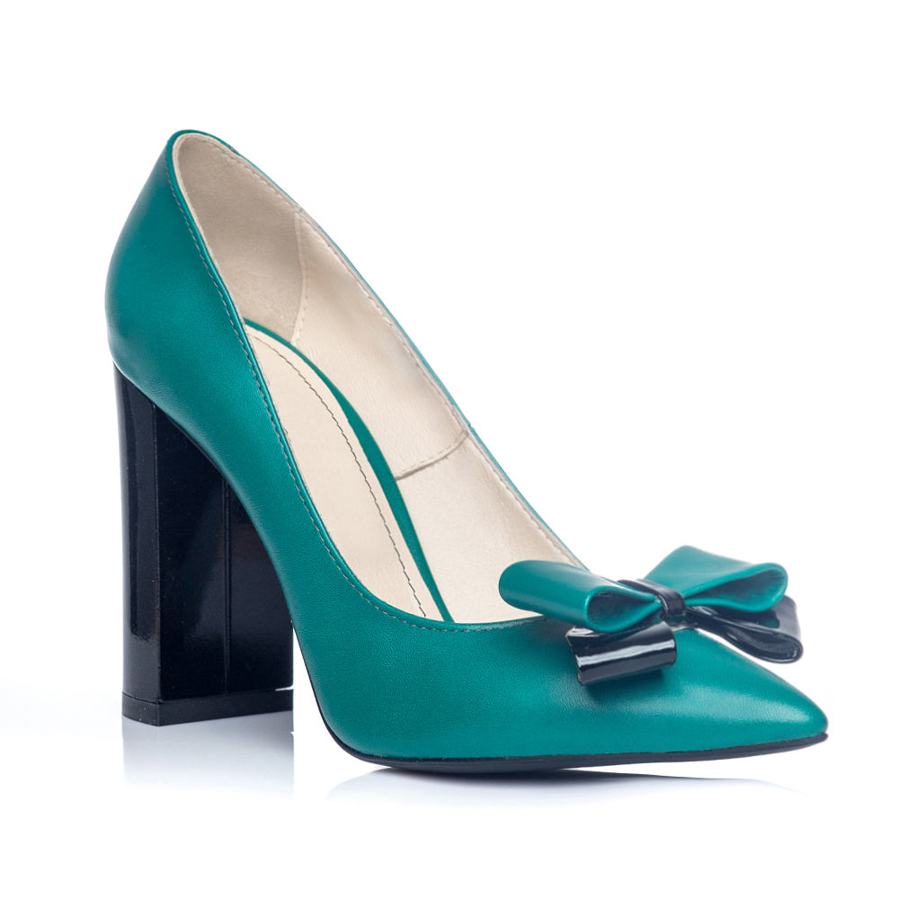 Pantofi Stiletto Toc Gros Turcoaz S1 - orice culoare