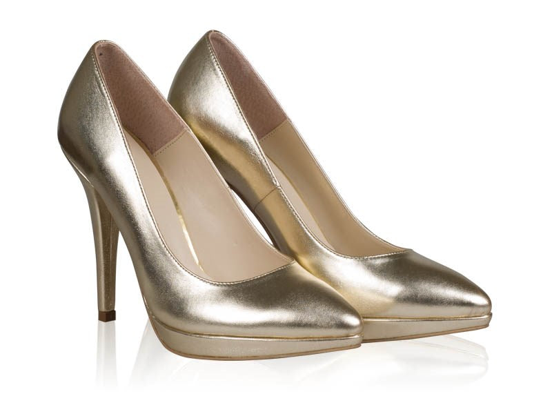 Pantofi Piele Stiletto Platforma Auriu N24 - orice culoare