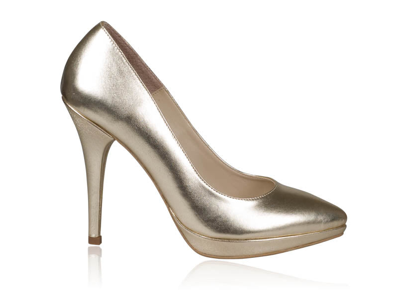 Pantofi Piele Stiletto Platforma Auriu N24 - orice culoare