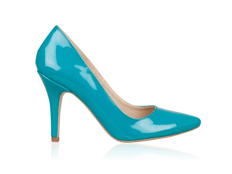 Pantofi stiletto piele lacuita Turcoaz N7 - orice culoare