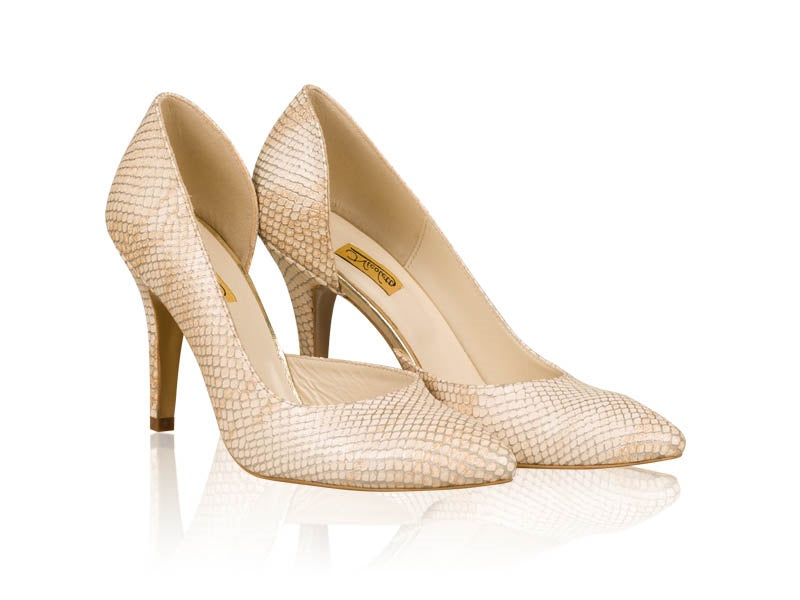 Pantofi Piele Stiletto Fancy Crem N31- orice culoare