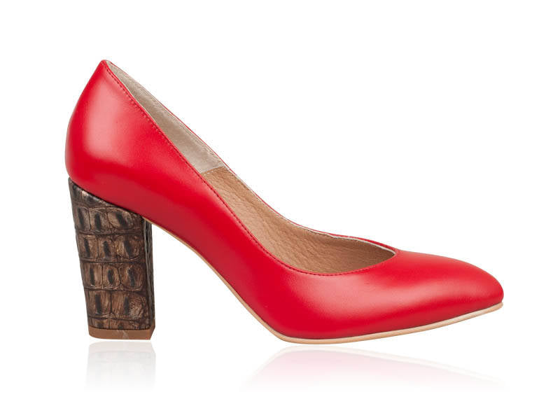 Pantofi Stiletto Toc Gros Rosu N10 - orice culoare