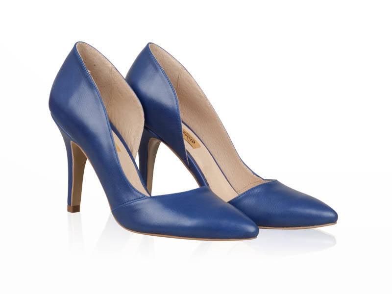 Pantofi Piele Stiletto Fancy Albastru N30 - orice culoare