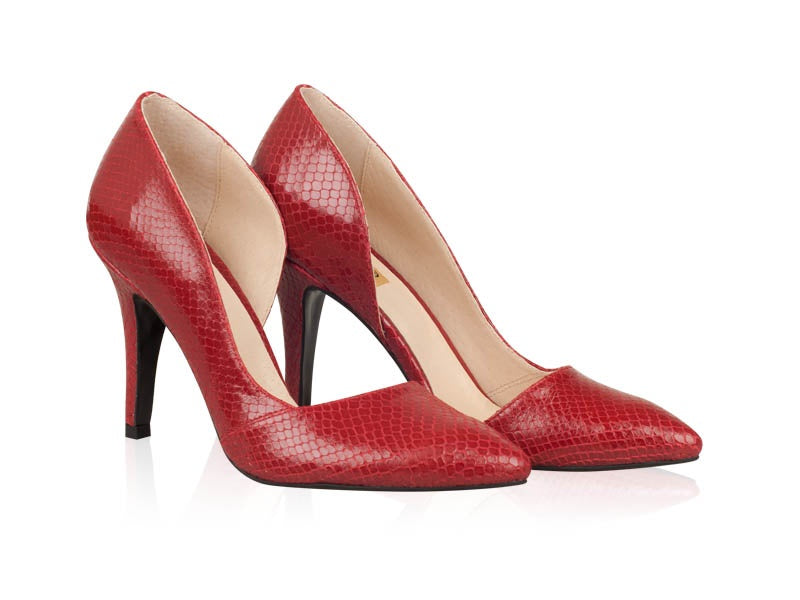 Pantofi Piele Stiletto Fancy Rosu N30 - orice culoare