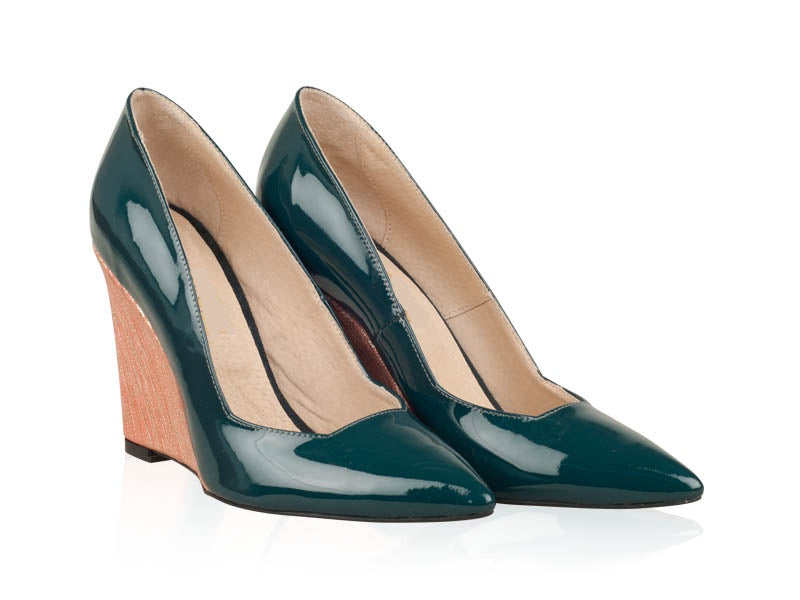 Pantofi Piele cu Platforma Verde N20 - orice culoare