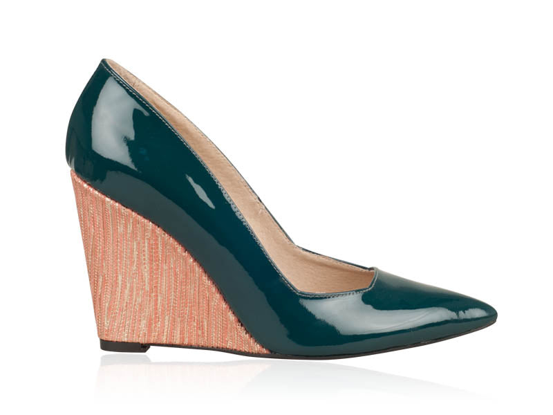 Pantofi Piele cu Platforma Verde N20 - orice culoare