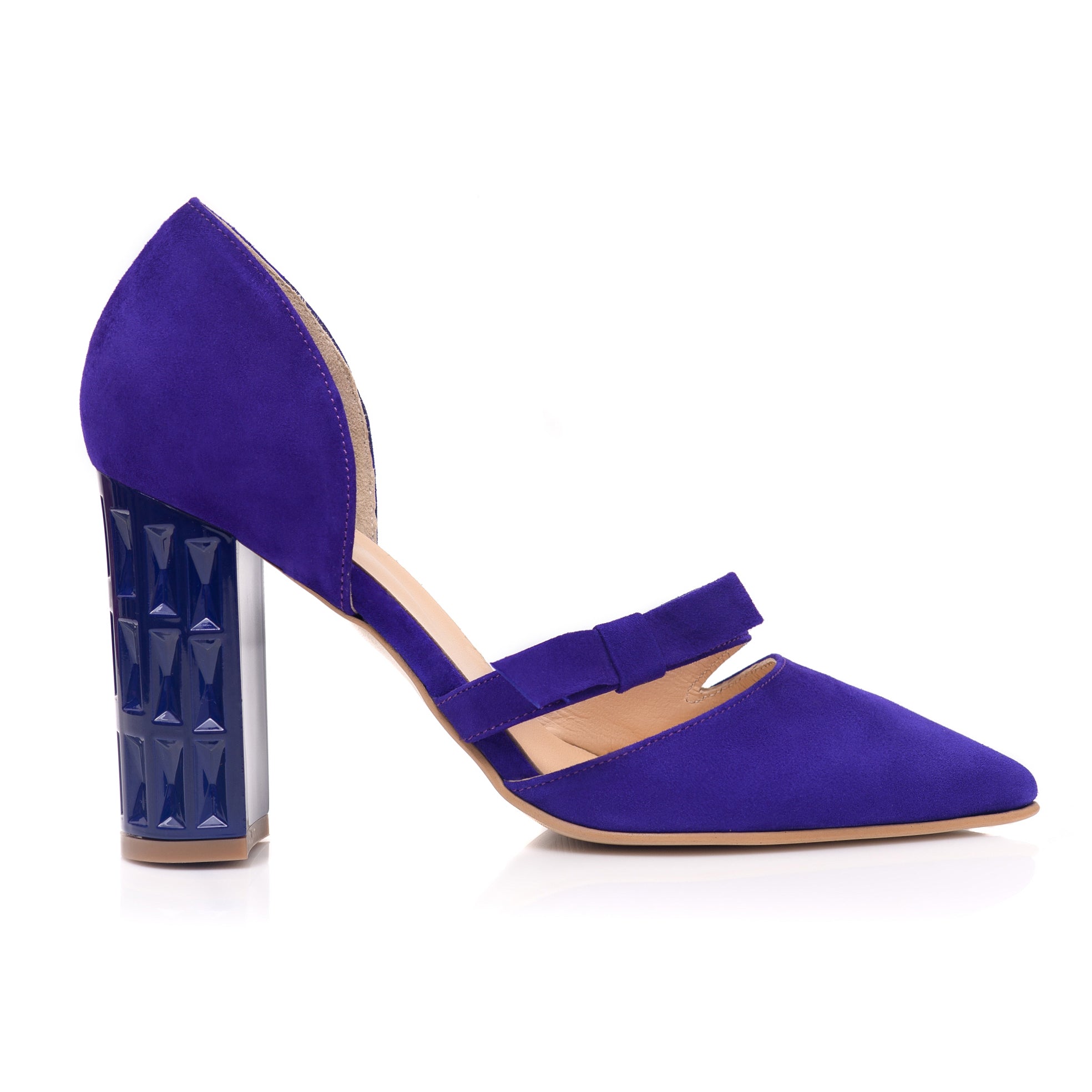 Pantofi Piele Albastru Elecetric Erika C50 - Orice Culoare