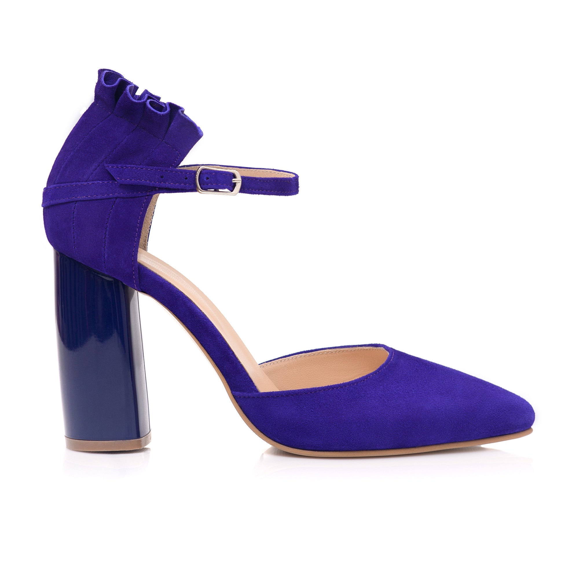 Pantofi Piele Intoarsa Albastru Royal Elissa C55 - orice culoare