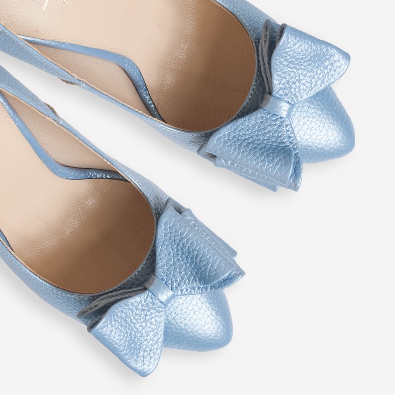 Pantofi Piele Bleu Cu Fundita Boema D55 - orice culoare
