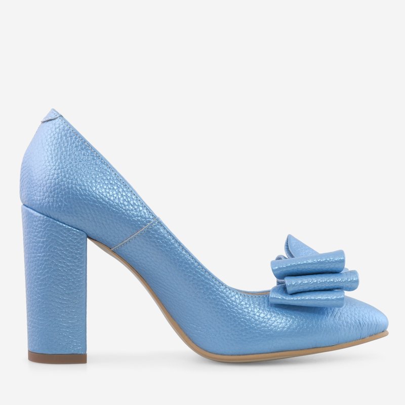 Pantofi Piele Bleu Cu Fundita Boema D55 - orice culoare