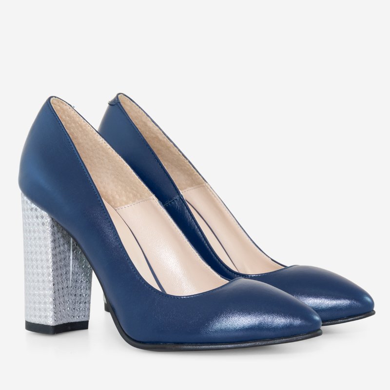 Pantofi piele naturala cu toc gros D30 - orice culoare