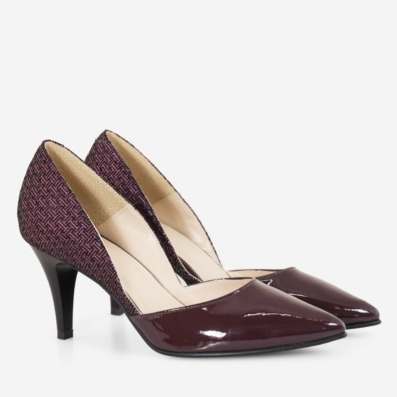 Pantofi Stiletto Piele Lacuita Bordo D60 - orice culoare