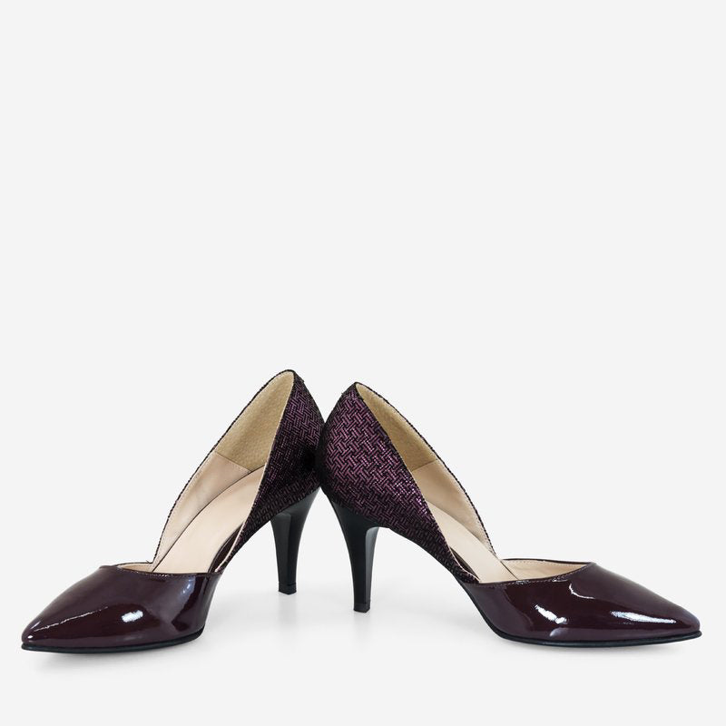 Pantofi Stiletto Piele Lacuita Bordo D60 - orice culoare