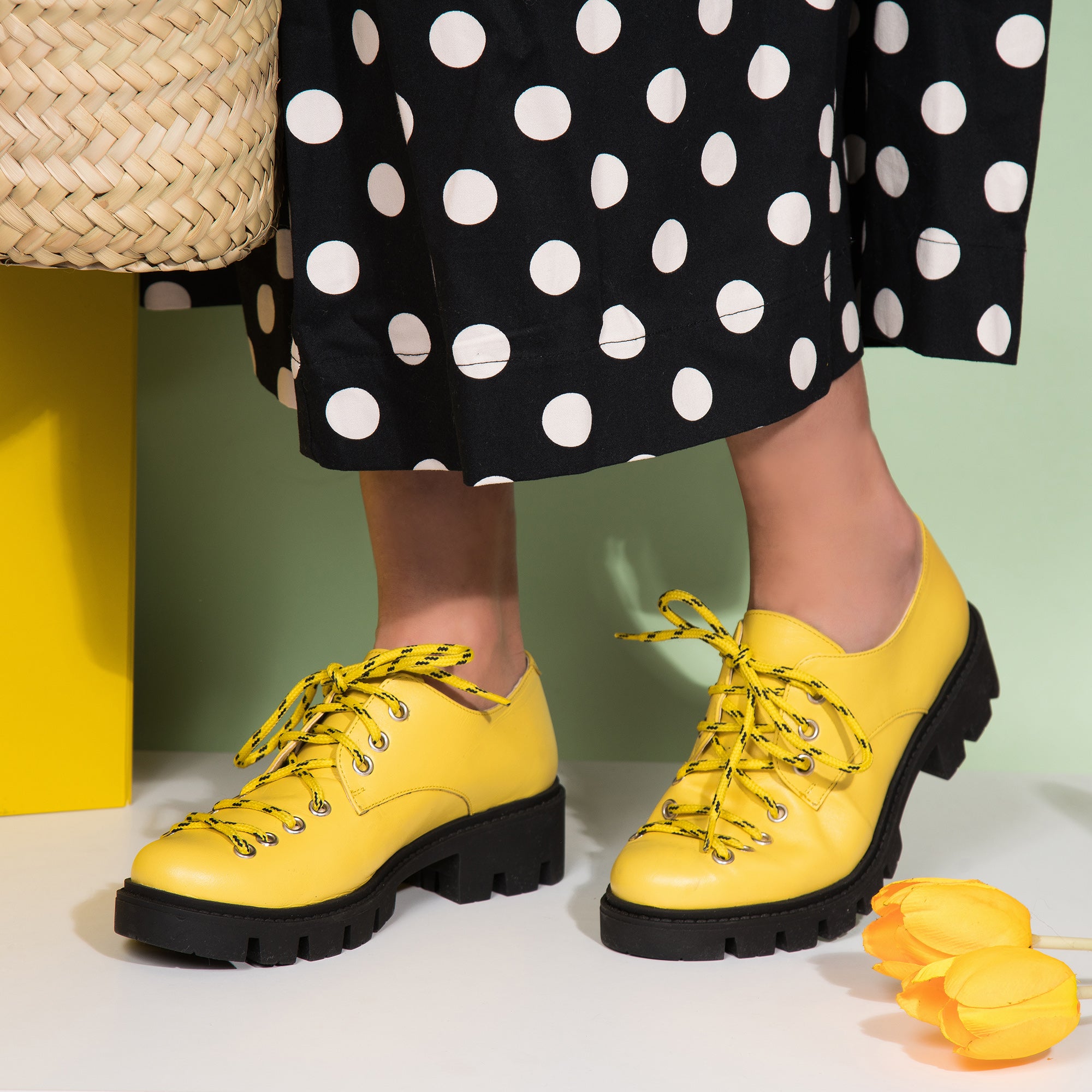 Pantofi Piele Galben Sara V11  - orice culoare
