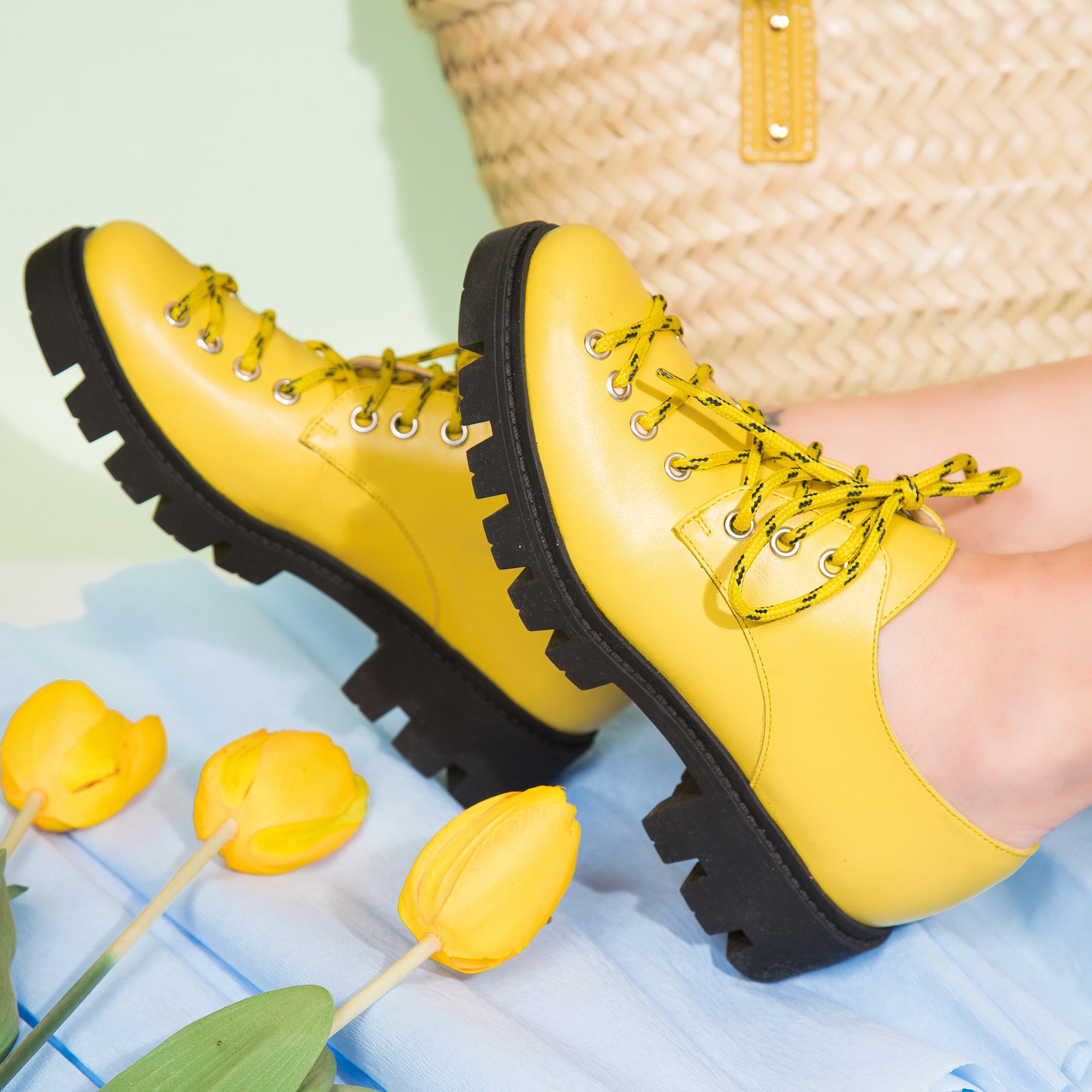Pantofi Piele Galben Sara V11  - orice culoare