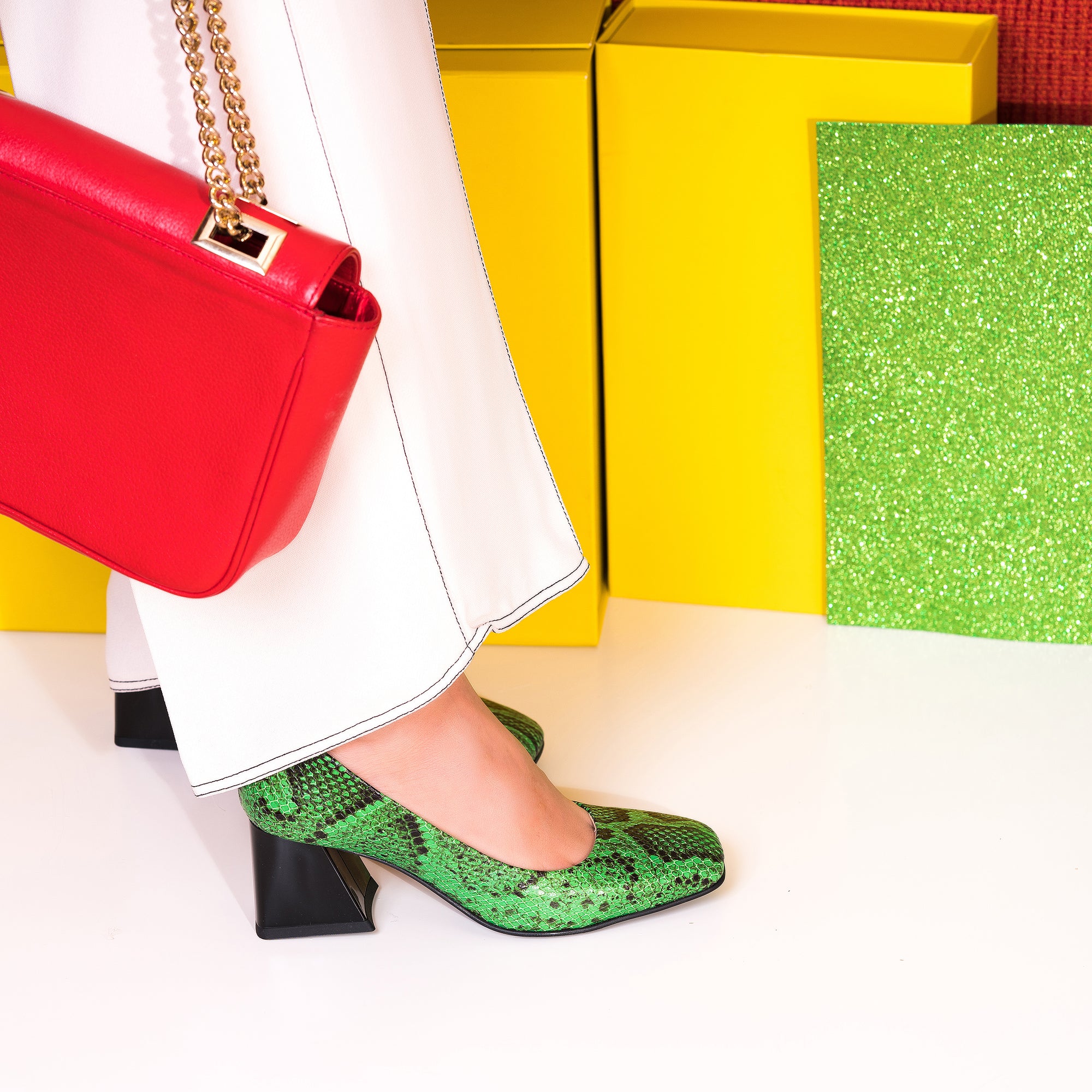 Pantofi Comod Piele Imprimeu Sarpe Verde - Orice Culoare - orice culoare
