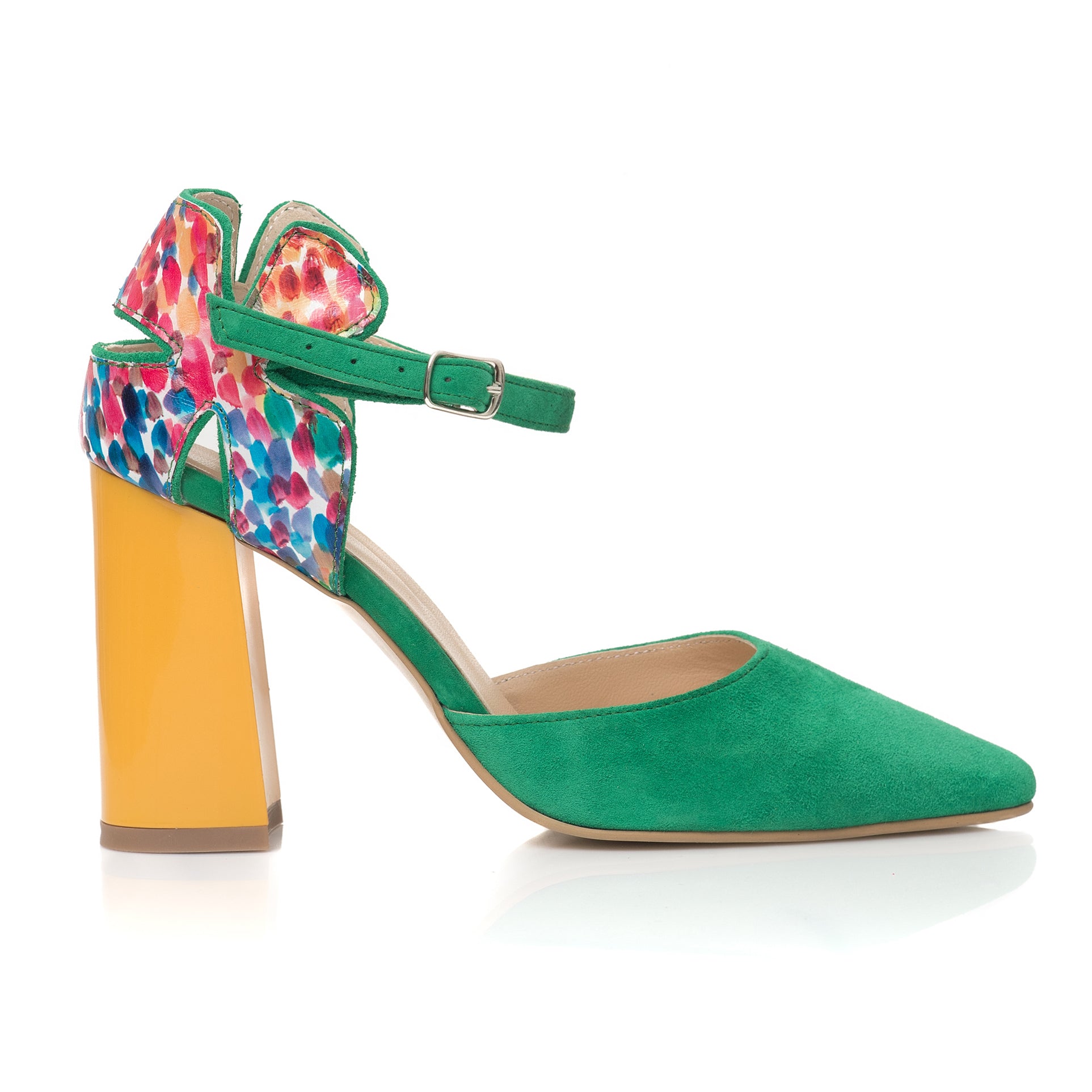 Pantofi Piele Verde/Multicolor Lady C40- orice culoare