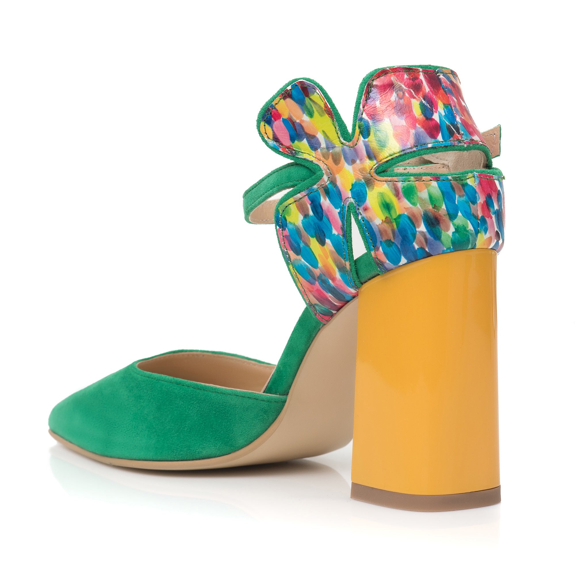 Pantofi Piele Verde/Multicolor Lady C40- orice culoare