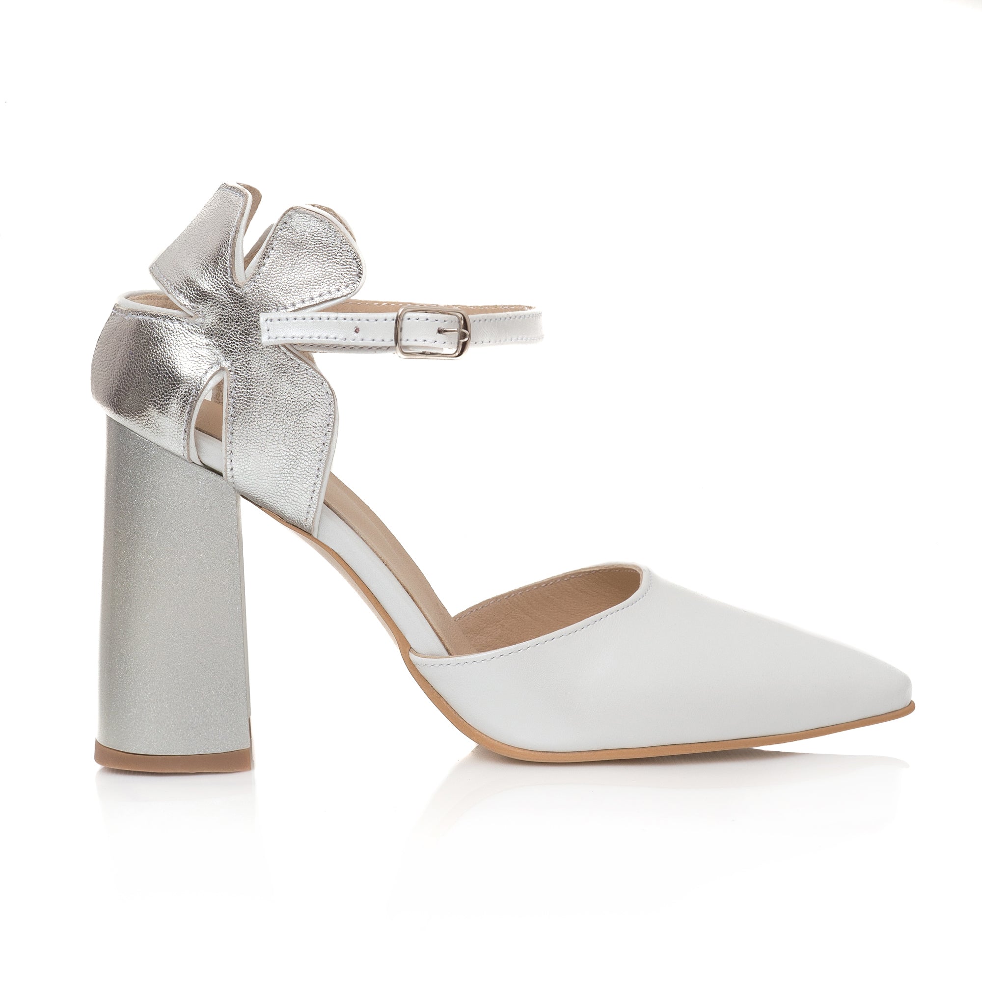 Pantofi Piele Ivory/Argintiu Lady C40 - orice culoare
