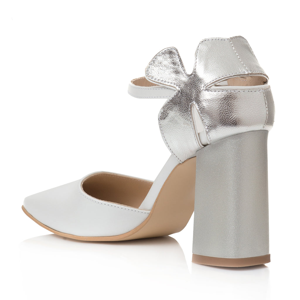 Pantofi Piele Ivory/Argintiu Lady C40 - orice culoare