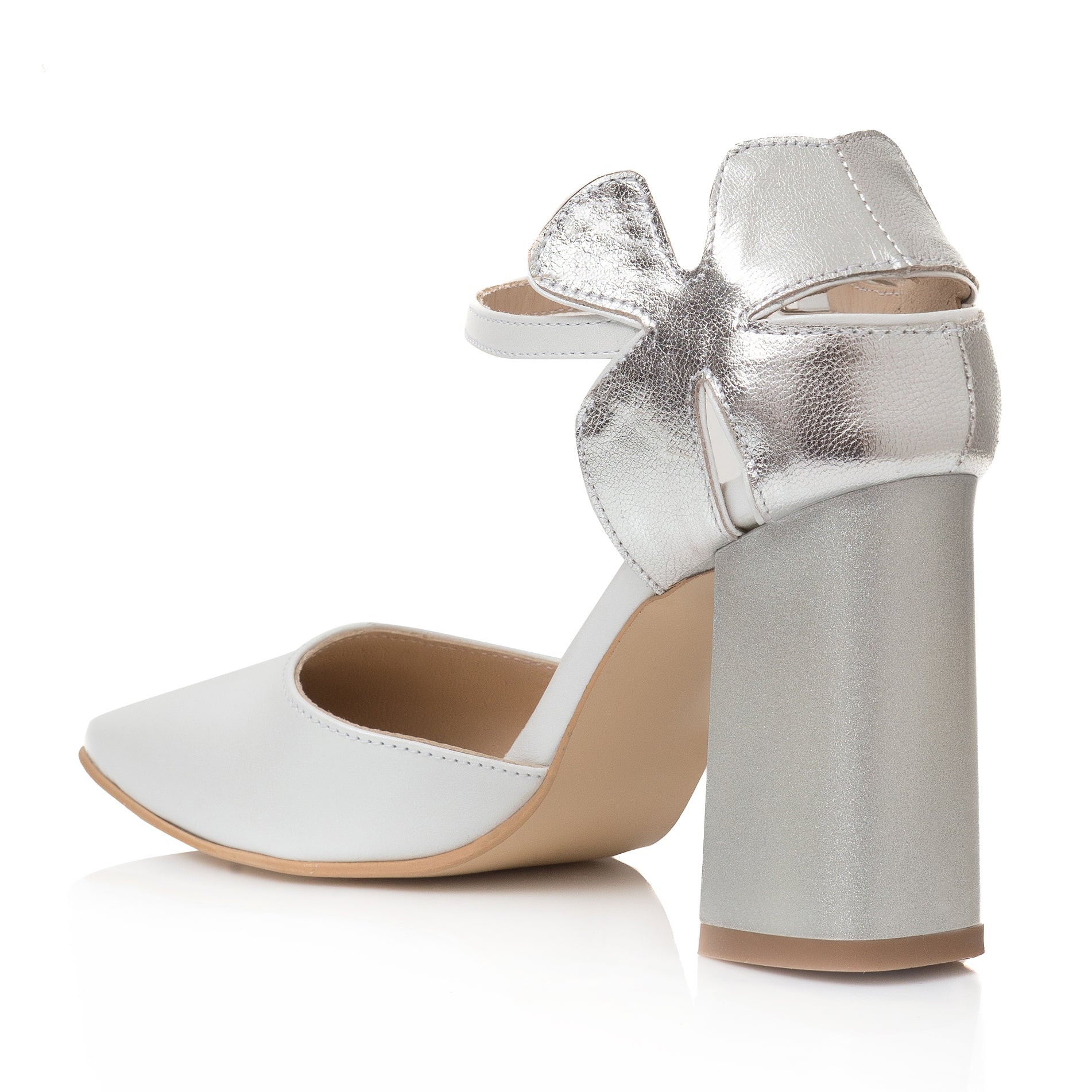Pantofi Piele Ivory/Argintiu Lady C40 - orice culoare