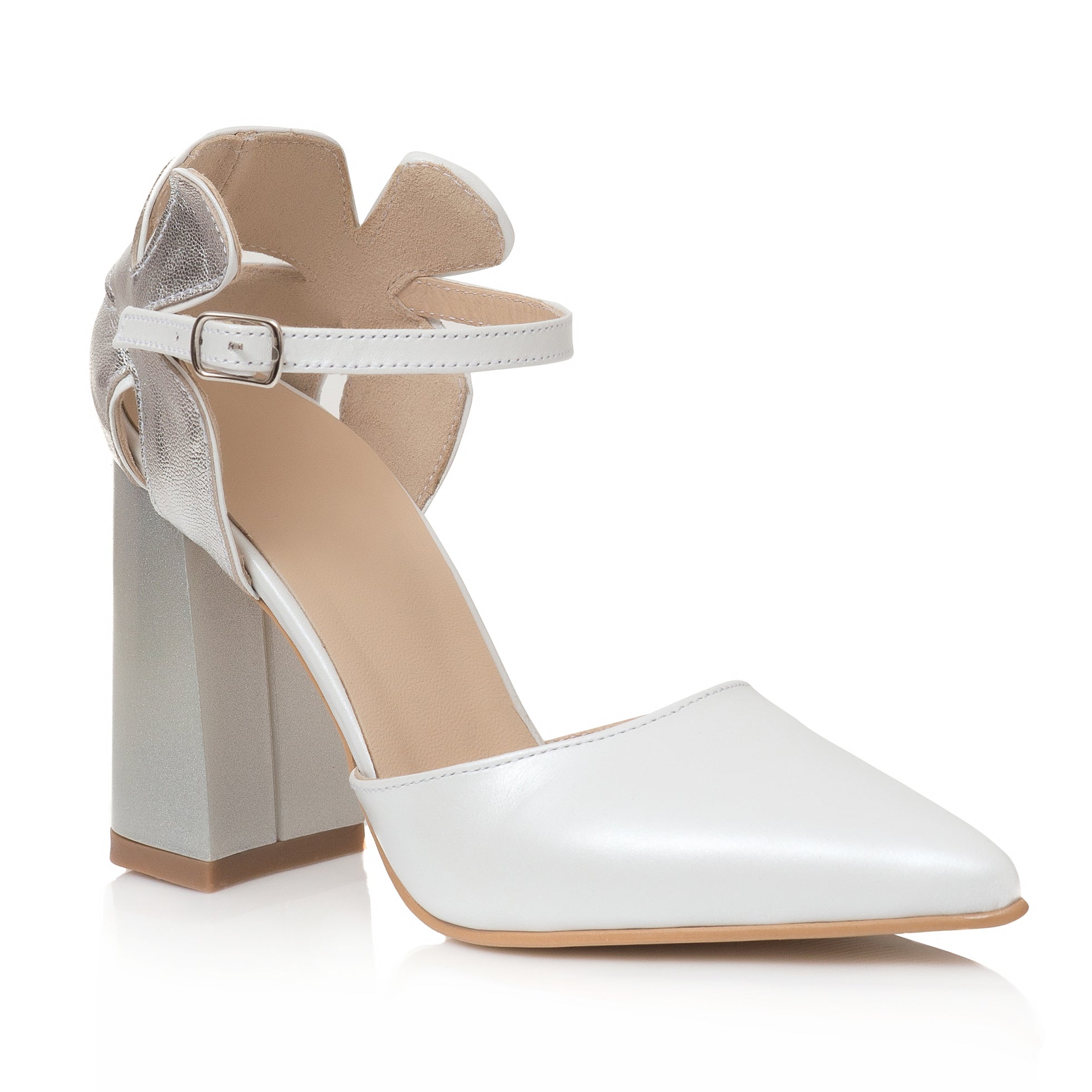 Pantofi Piele Ivory/Argintiu Lady C40 - orice culoare