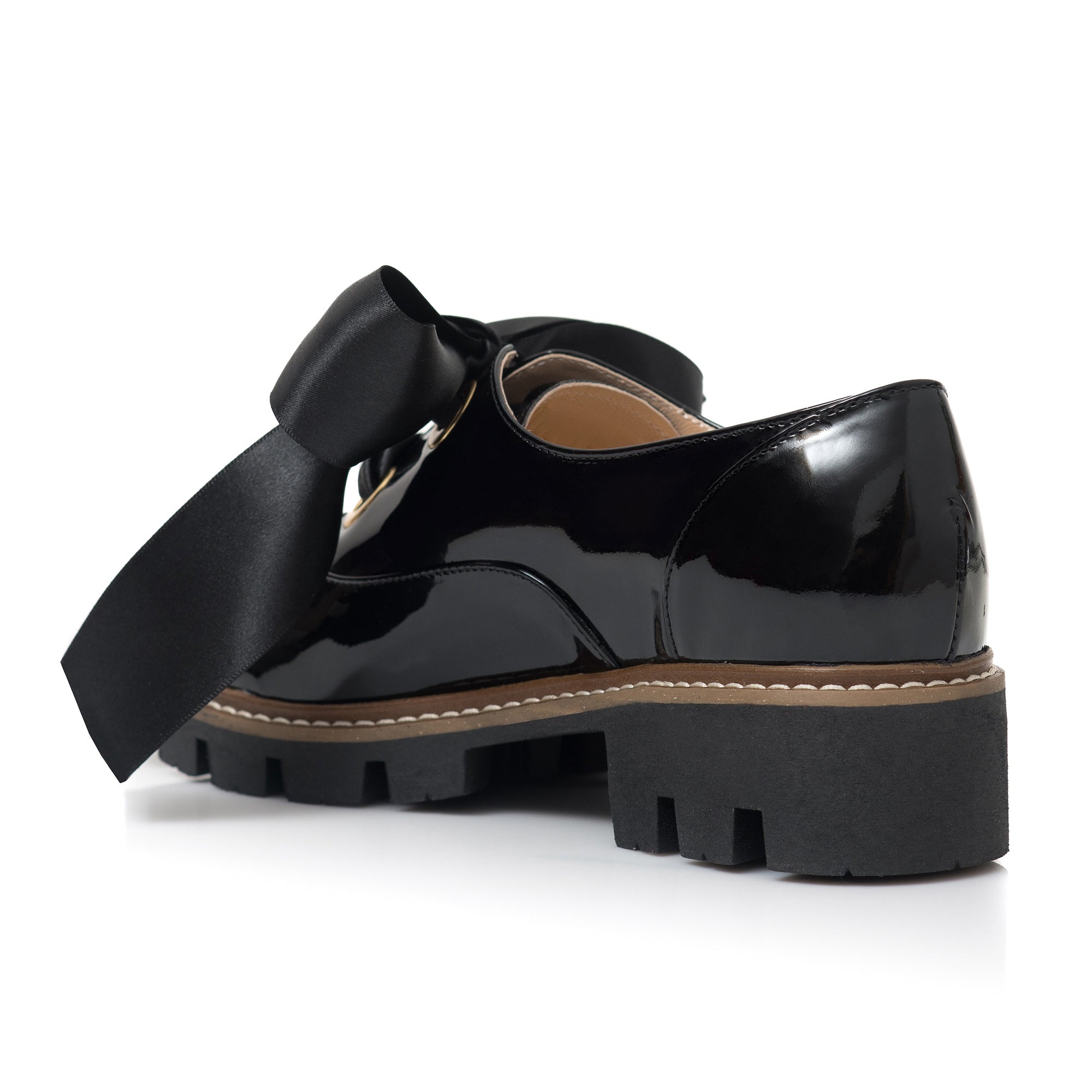 Pantofi Piele Lacuita Negru Funda Alma C60  - orice culoare