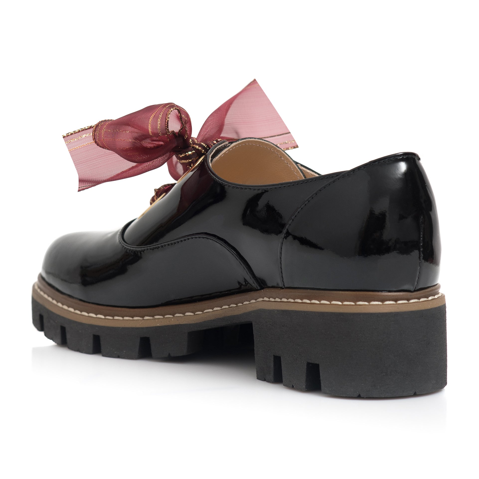 Pantofi Piele Lacuita Negru Funda Alma C60  - orice culoare