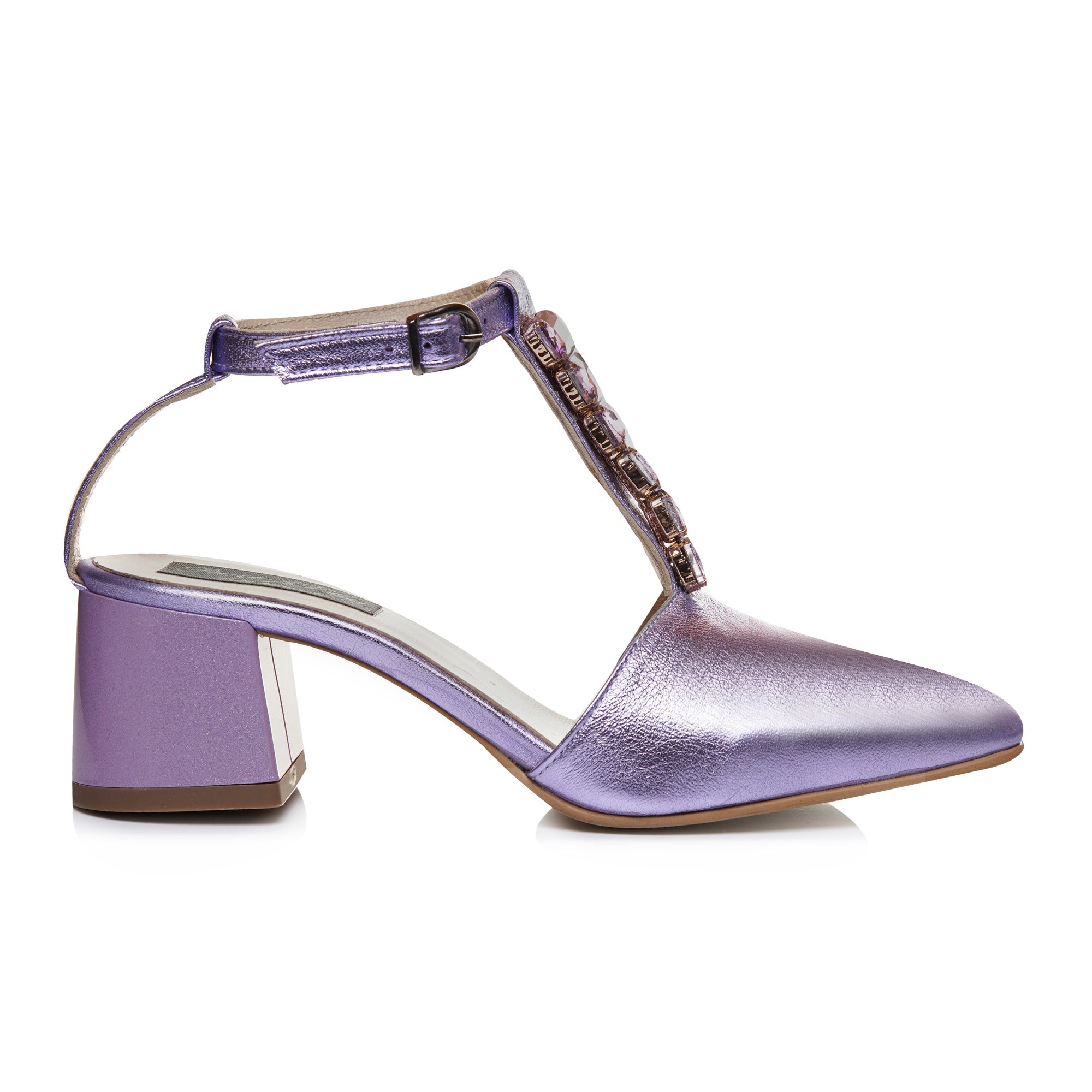 Pantofi Comod Piele Lila Pietre Aplicate C58 - Orice Culoare