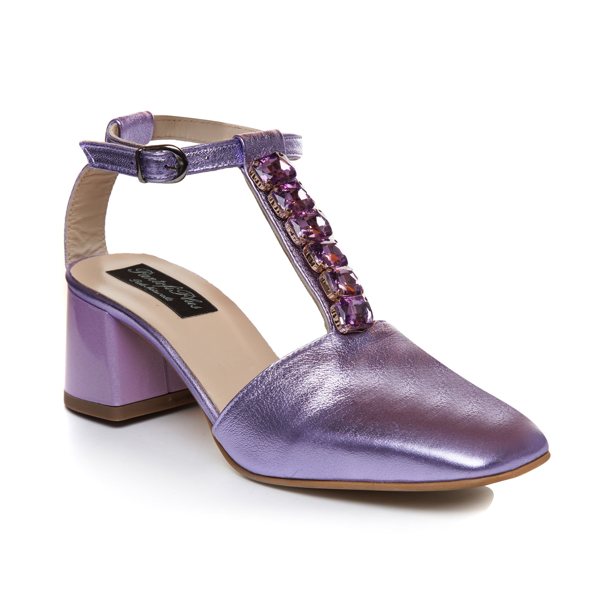 Pantofi Comod Piele Lila Pietre Aplicate C58 - Orice Culoare