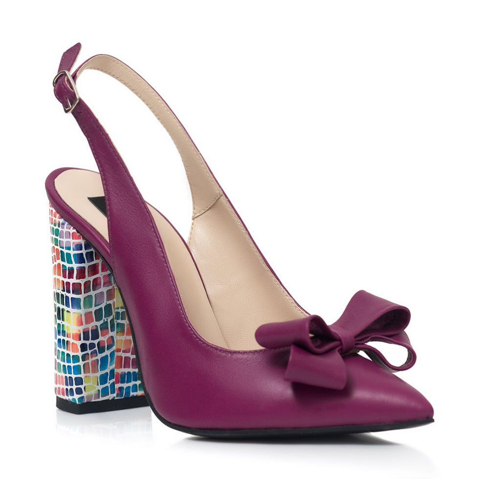 Pantofi Dama Piele Mov/Multicolor Arya S22- orice culoare