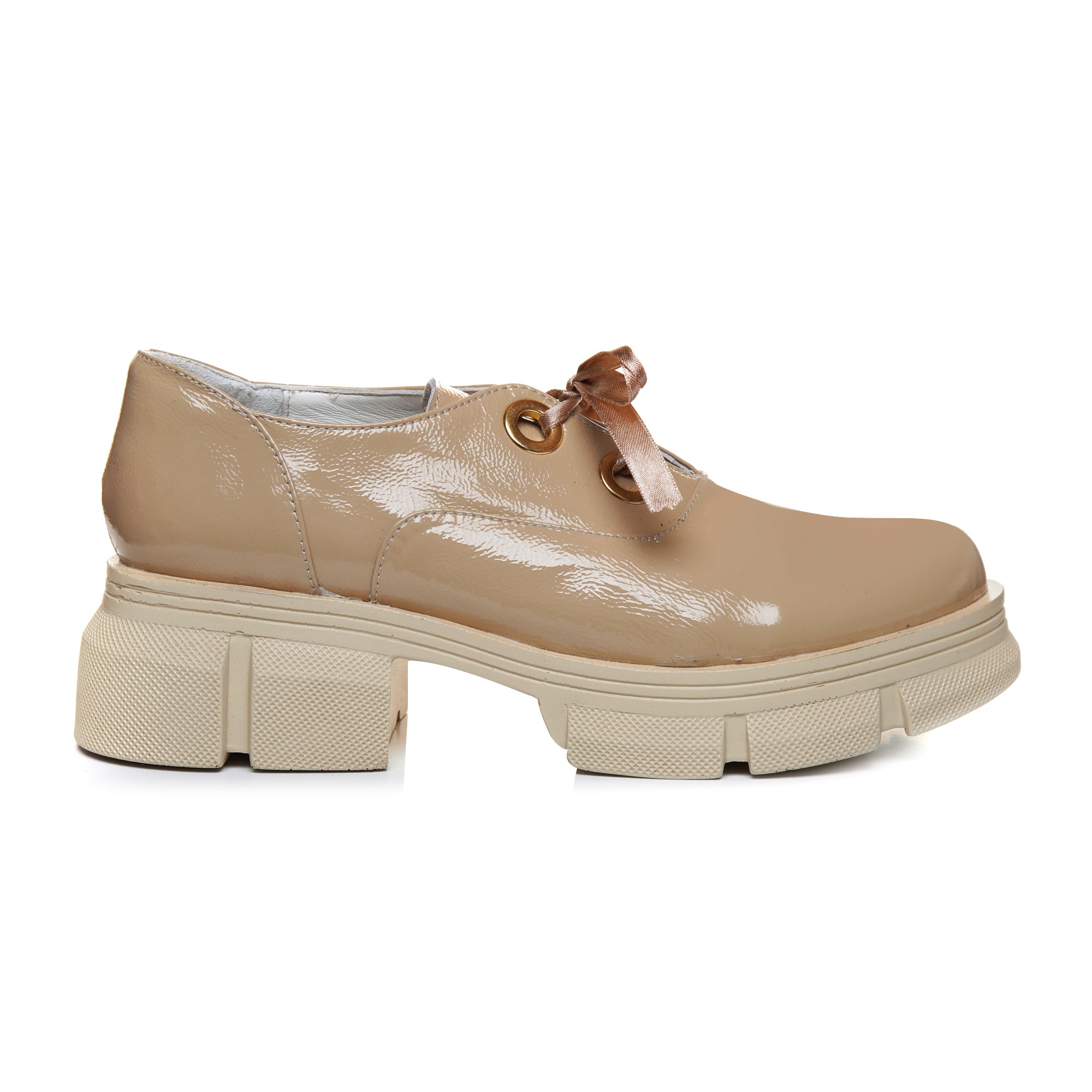 Pantofi Tip Oxford Talpa Inalta Piele Nude C101 - Orice Culoare