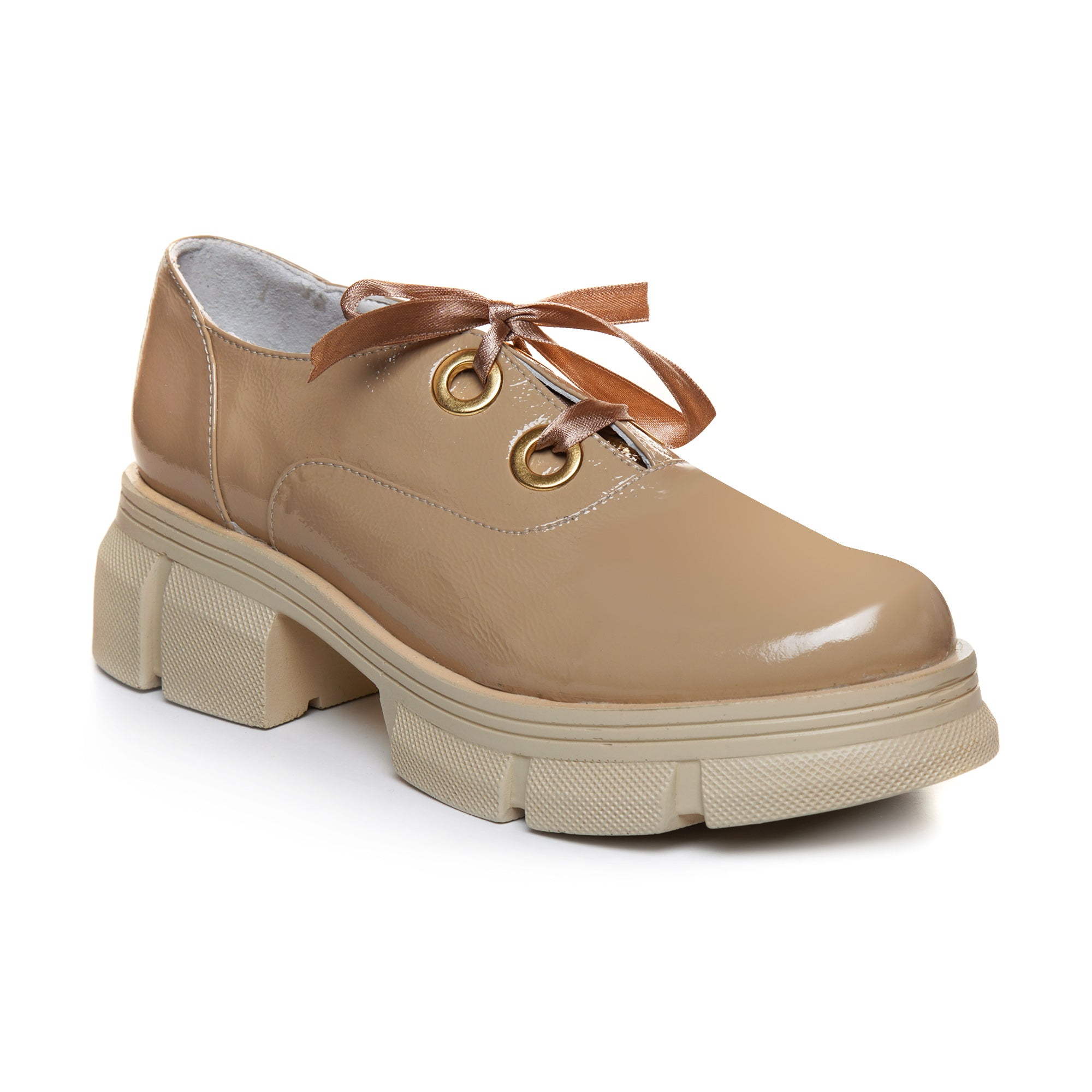Pantofi Tip Oxford Talpa Inalta Piele Nude C101 - Orice Culoare