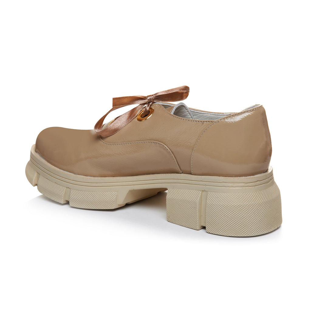 Pantofi Tip Oxford Talpa Inalta Piele Nude C101 - Orice Culoare