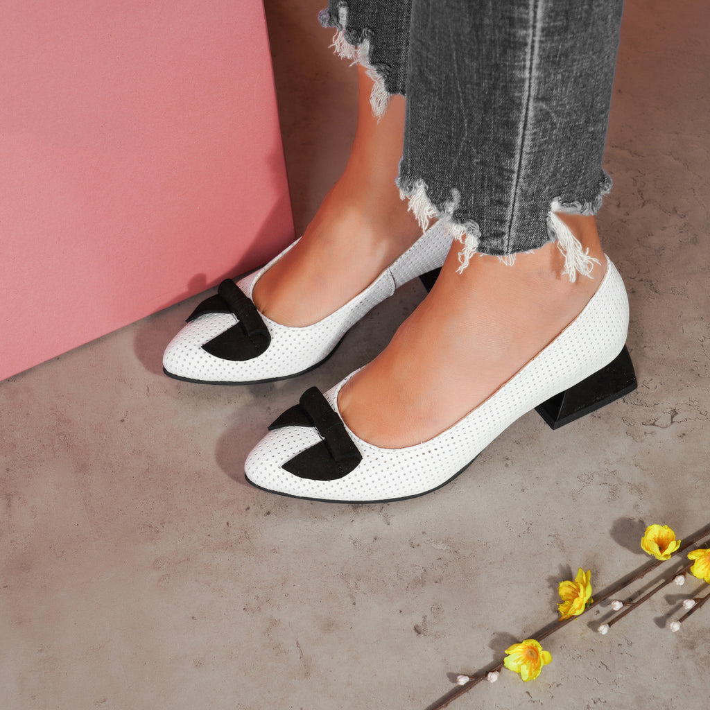 Pantofi Toc Mic Comod Piele Perforata V21 - orice culoare