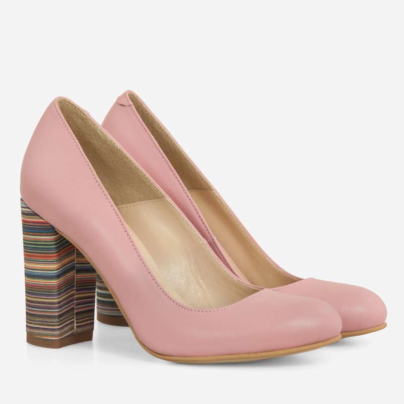Pantofi Dama Piele Roz Prafuit Fabiola D12 - Orice Culoare