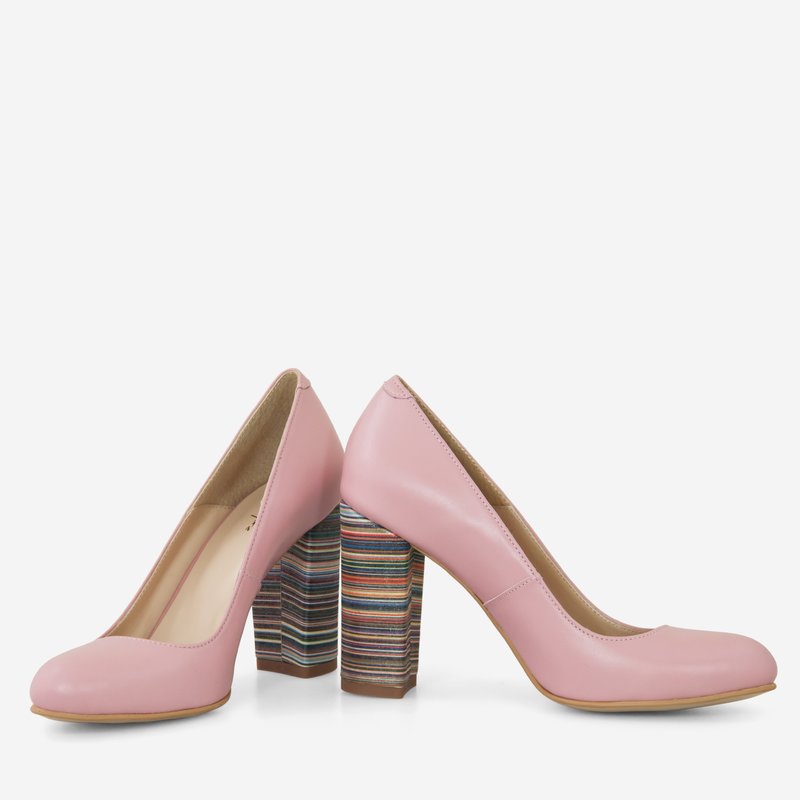 Pantofi Dama Piele Roz Prafuit Fabiola D12 - Orice Culoare