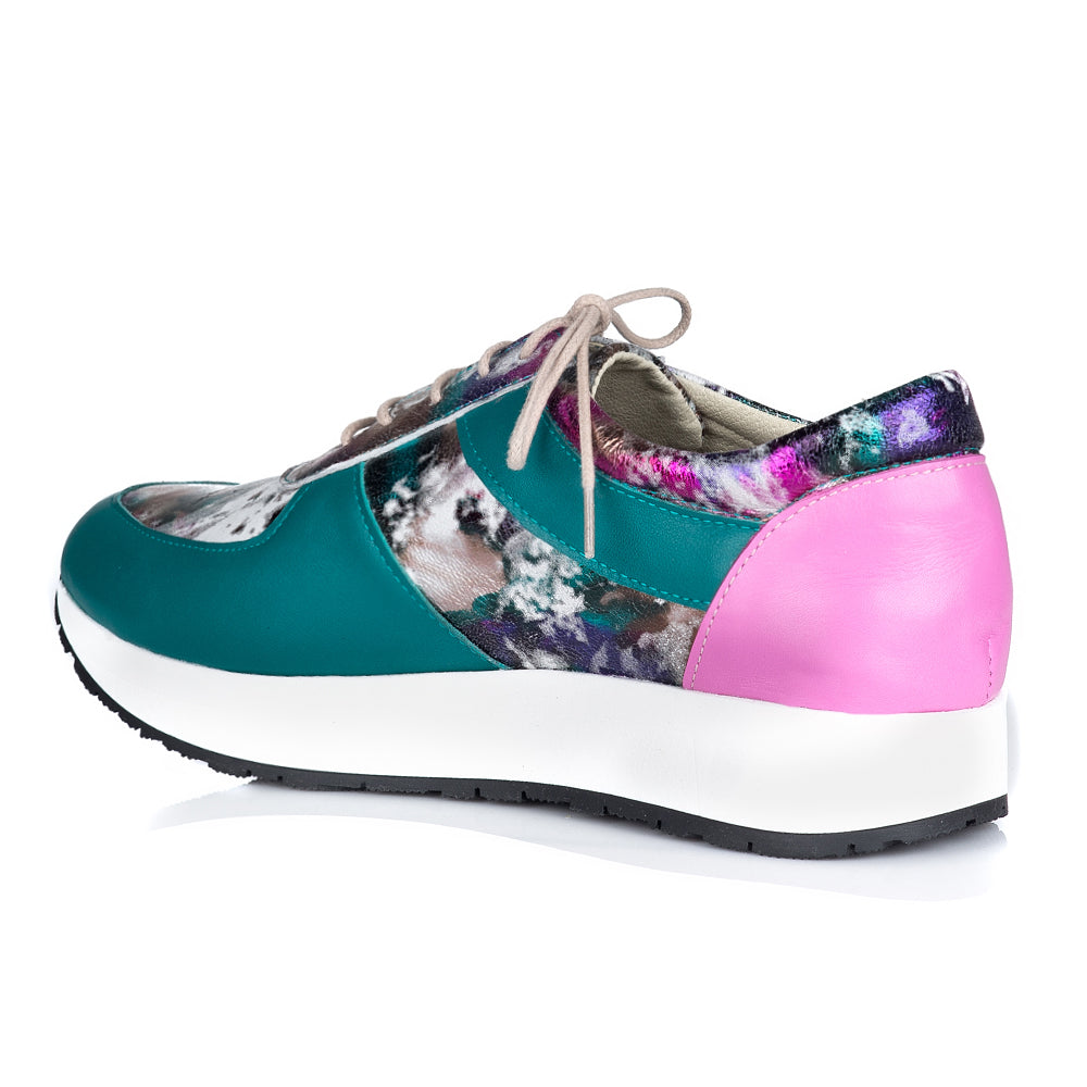 Pantofi Dama Sport Piele Bleumarin/Argintiu V24 - orice culoare