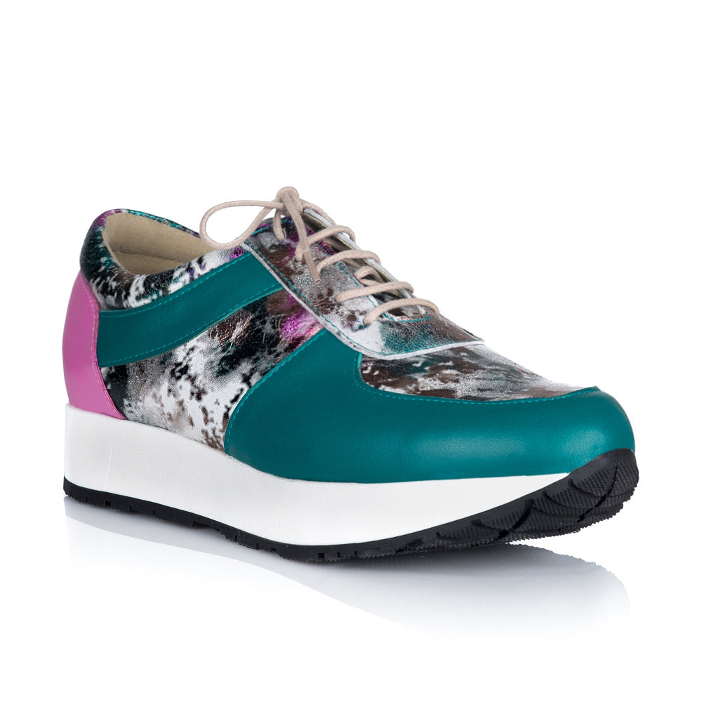Pantofi Dama Sport Piele Bleumarin/Argintiu V24 - orice culoare