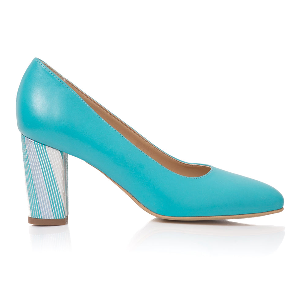 Pantofi Dama Piele Turcoaz April T30 - Orice Culoare
