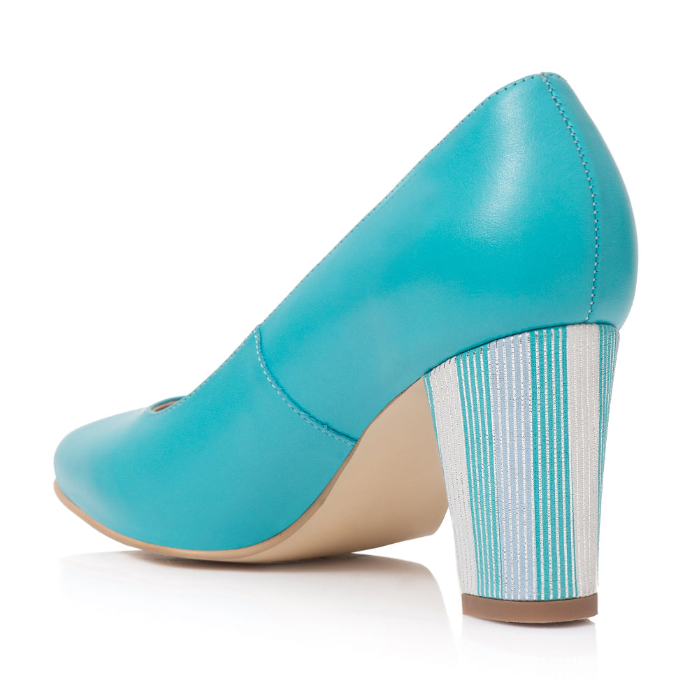 Pantofi Dama Piele Turcoaz April T30 - Orice Culoare