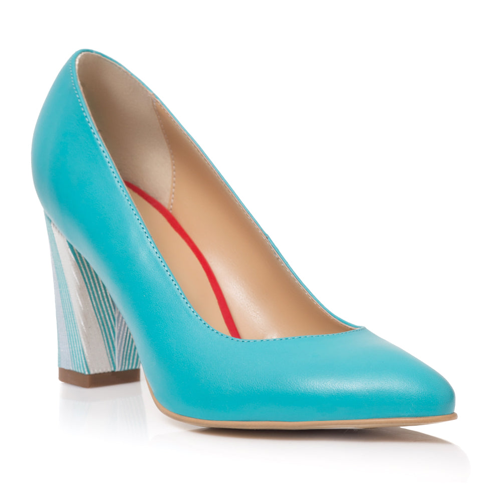 Pantofi Dama Piele Turcoaz April T30 - Orice Culoare