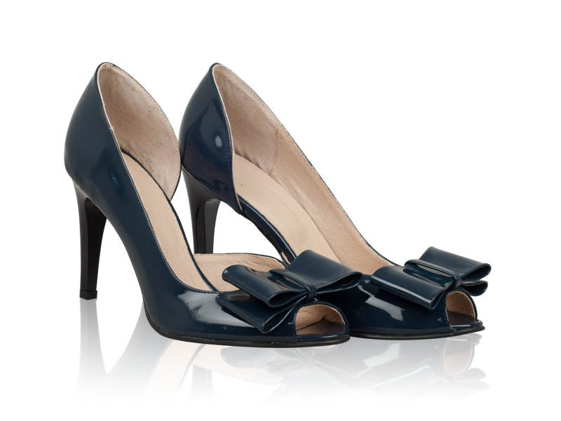 Pantofi Dama Piele lacuita Silky Bleumarin - orice culoare
