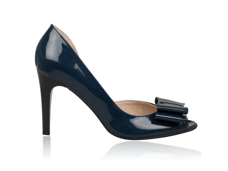 Pantofi Dama Piele lacuita Silky Bleumarin - orice culoare
