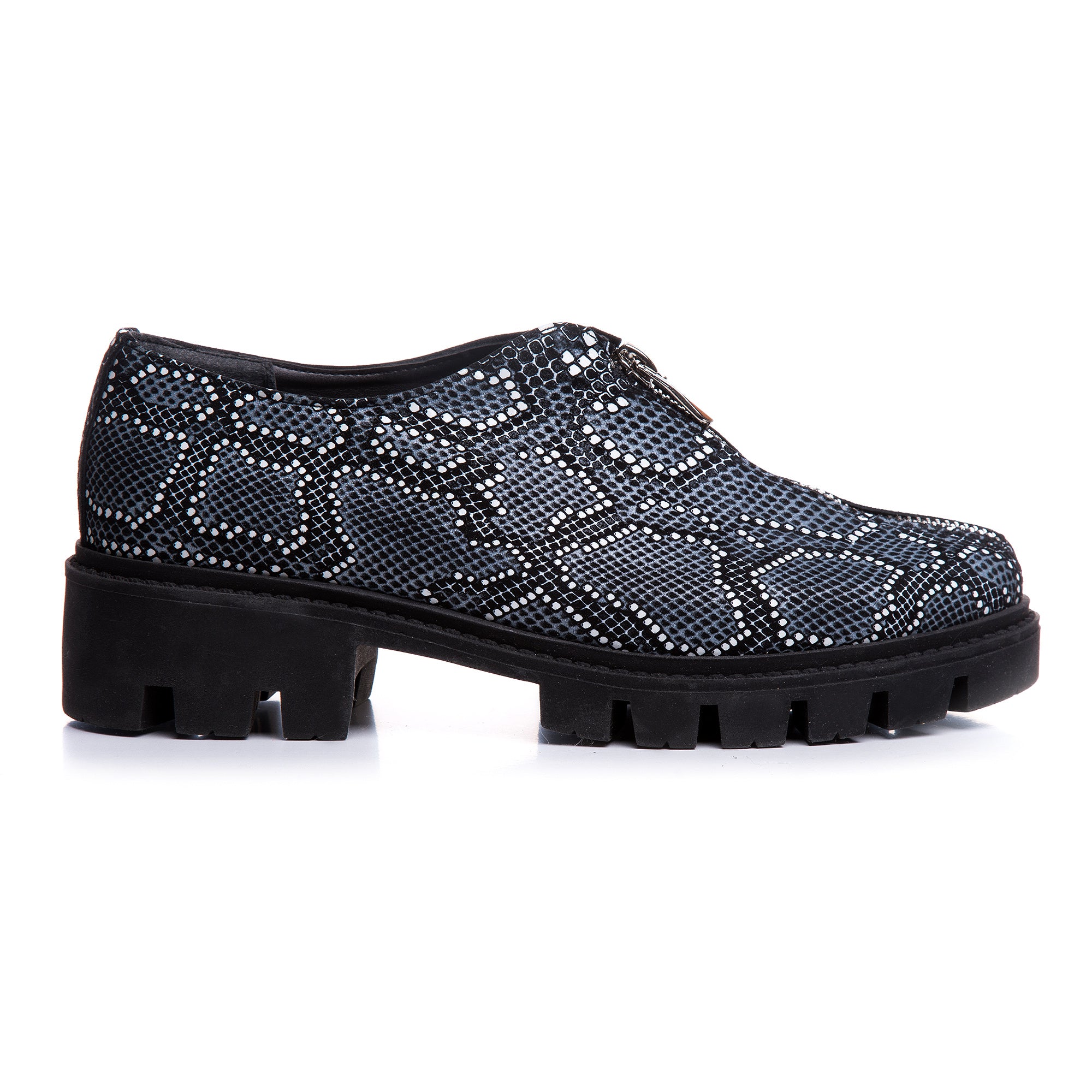 Pantofi Talpa Joasa Piele Imprimeu Sarpe Zipper V29 - orice culoare